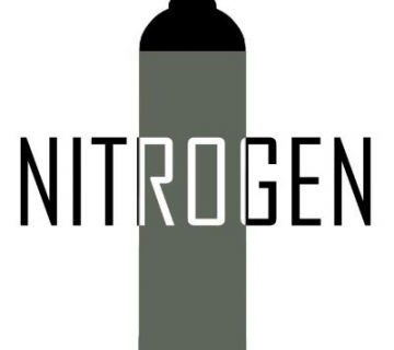 Compressed nitrogen stored in a gas cylinder