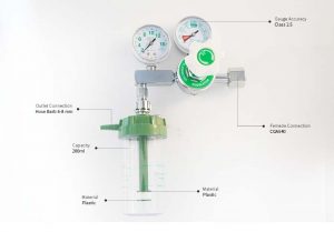 oxygen flowmeter with humidifier bottle
