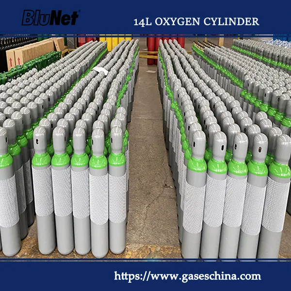 Small oxygen cylinder made of steel for industrial and medical use