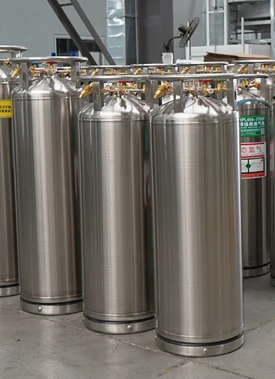 Dewar cylinder for cryogenic storage and transport of liquid nitrogen and oxygen