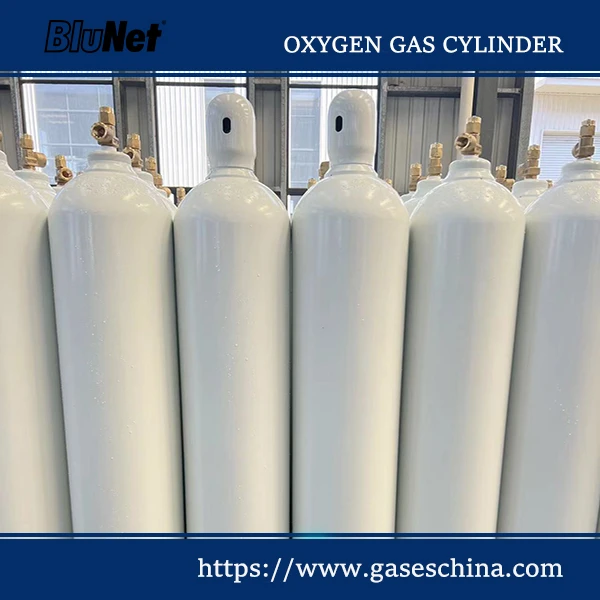 BluNet industrial oxygen gas cylinders for cutting, welding, and brazing