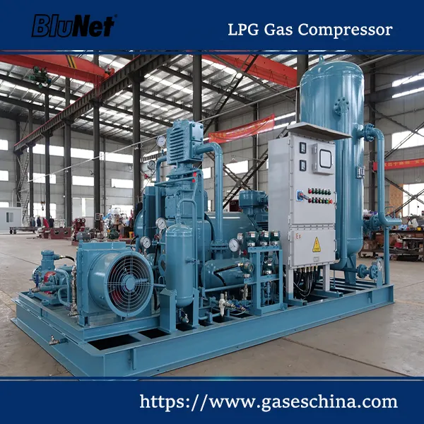 High pressure vertical LPG gas compressor for industrial unloading, pressurization, and gas recovery