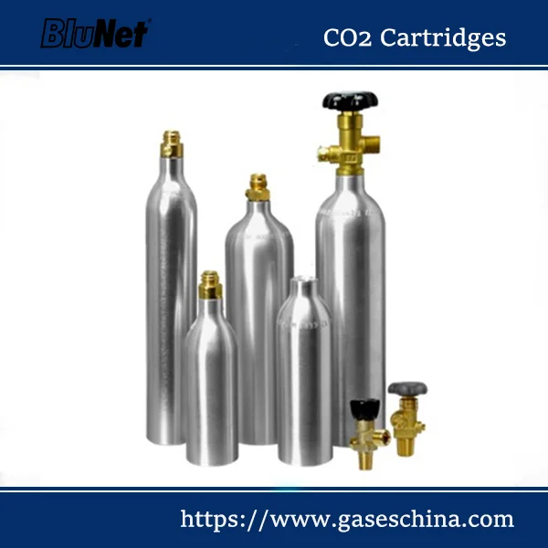 Refillable CO2 cartridges for soda makers, paintball, and industrial use