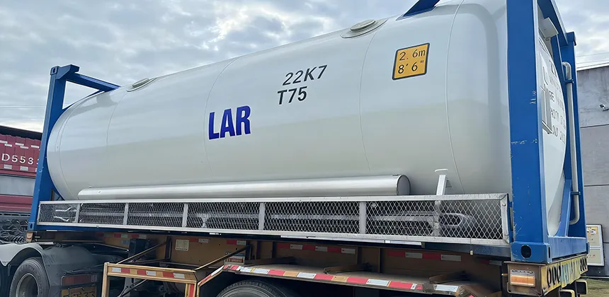 ISO tank container for LAR, LNG, CO₂, and industrial gas transportation