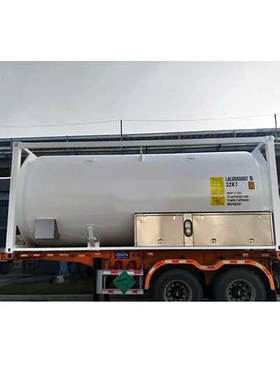Blunet T75 cryogenic ISO tank container for liquefied gas transport with high efficiency vacuum insulation
