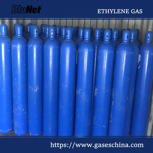 Ethylene gas cylinders in 40L and 50L sizes for industrial storage and transport