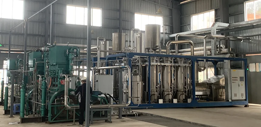 Nitrous oxide production plant machinery and gas processing equipment