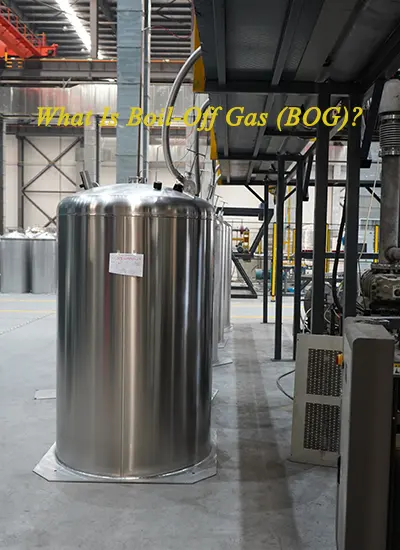 Boil Off Gas (BOG) generated inside a vacuum insulated cryogenic storage tank