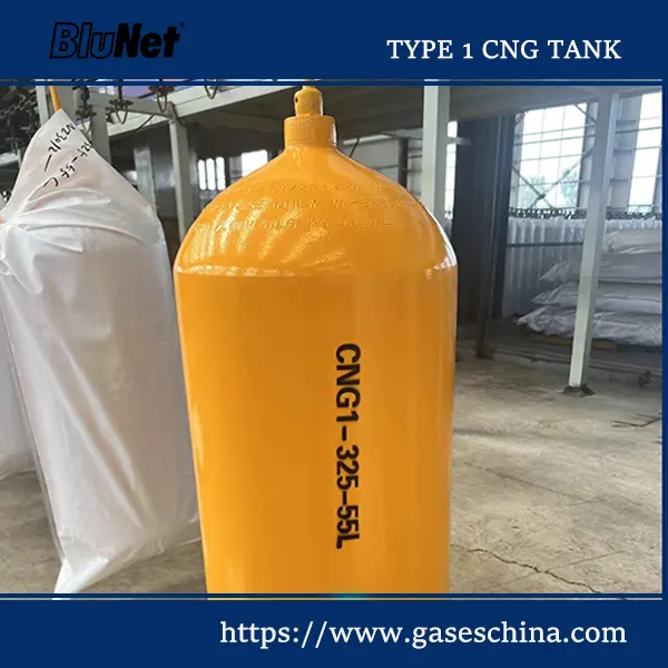 Type 1 CNG tank made from seamless chromium molybdenum steel for safe compressed natural gas storage
