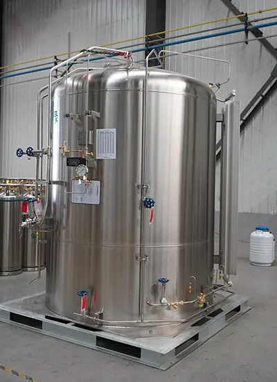 Microbulk tank system for efficient on site industrial gas storage