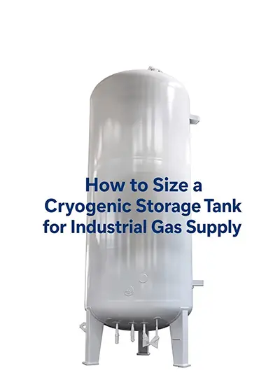 Industrial cryogenic storage tank for gas supply