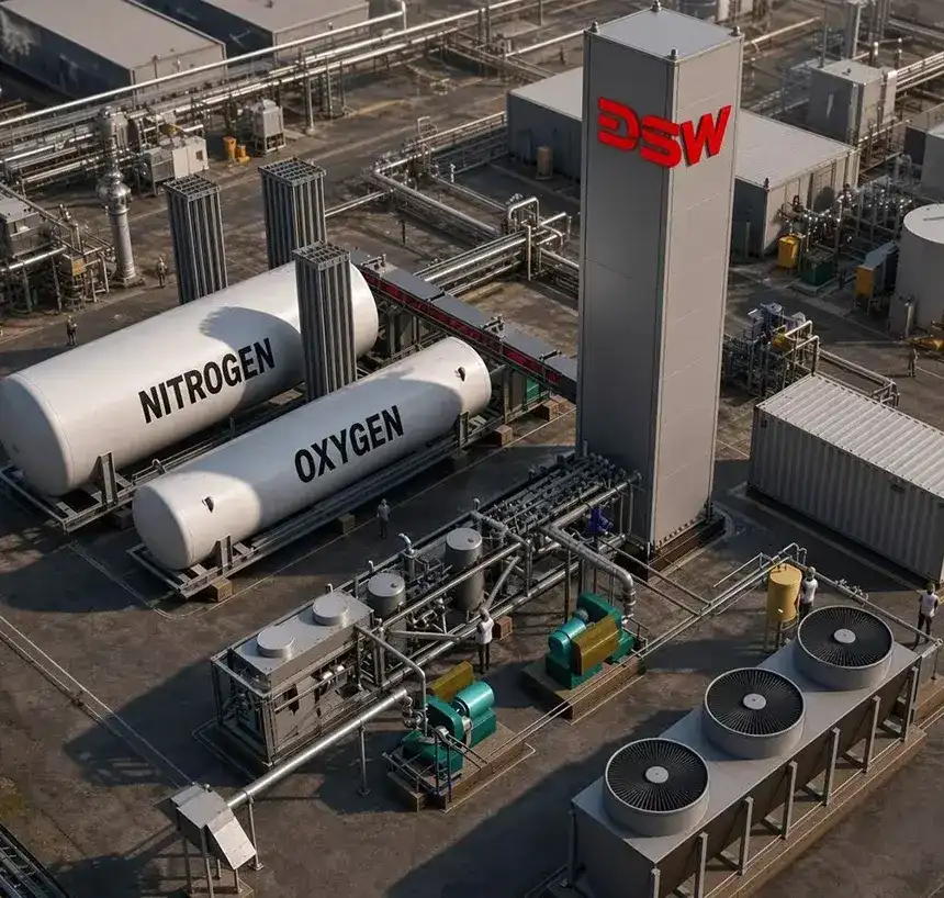 On-site industrial gas generation system for factory gas supply