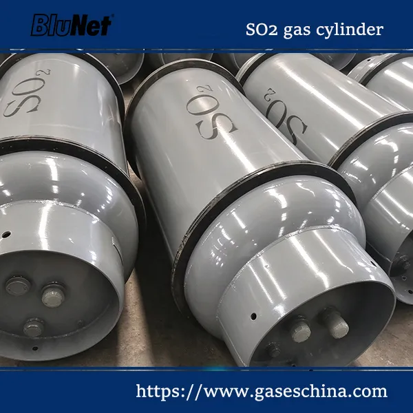 BluNet sulfur dioxide gas cylinder for industrial gas storage