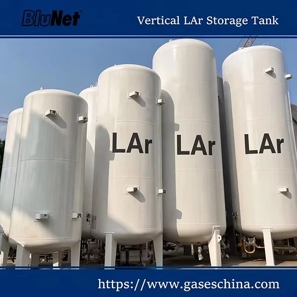 BluNet vertical liquid argon storage tank with vacuum perlite insulation